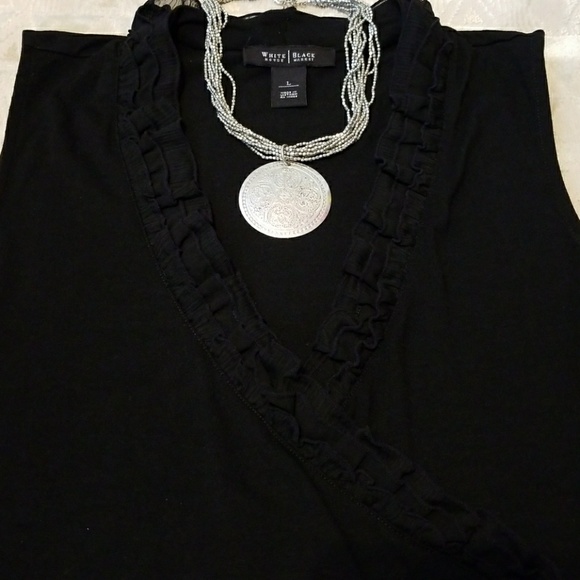 WHBM RUFFLE NECK TOP - Picture 3 of 6